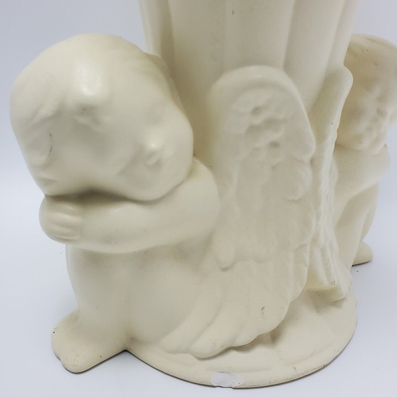 Made in Canada Double Cherub Decorative Vase Ceramic Pottery 10.5 Inches - Picture 10 of 12